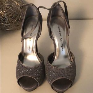 Silver high heels
